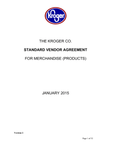 Standard Vendor Agreement (SVA) document Merchandising
