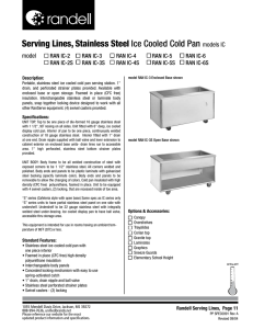 Serving Lines, Stainless Steel Ice Cooled Cold Pan models IC