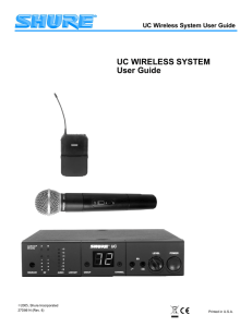 UC WIRELESS SYSTEM User Guide