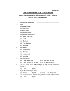questionnaire for consumers
