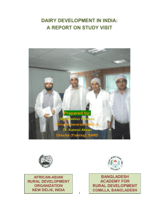 dairy development in india: a report on study visit bangladesh