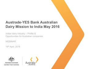 Australian Dairy Mission to India webinar presentation