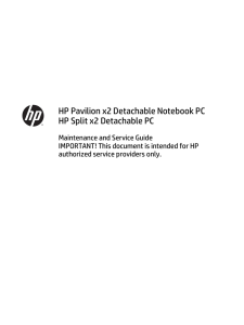 HP Pavilion x2 Detachable Notebook PC HP Split x2 Detachable PC