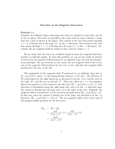 Exercises on the Magnetic Interaction Exercise 1.1 Consider two