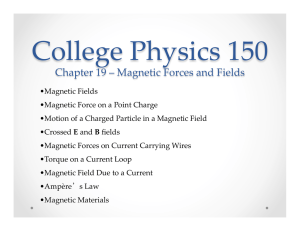 Chapter 19 – Magnetic Forces and Fields
