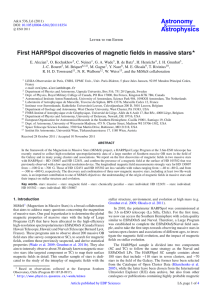 First HARPSpol discoveries of magnetic fields in massive stars⋆