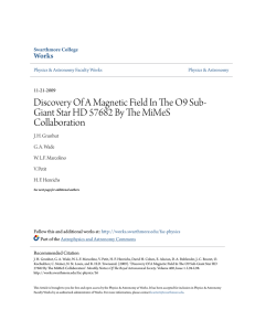 Discovery Of A Magnetic Field In The O9 Sub-Giant Star HD