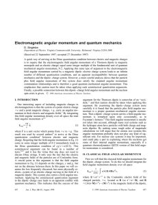 Electromagnetic angular momentum and quantum mechanics