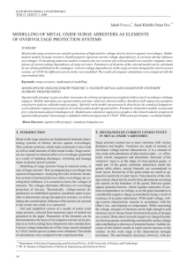 modelling of metal oxide surge arresters as elements of overvoltage