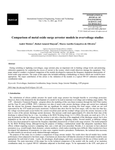 Comparison of metal oxide surge arrester models in overvoltage