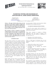 in-service testing and diagnosis of gapless metal oxide surge arresters