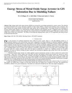 Energy Stress of Metal Oxide Surge Arrester in GIS