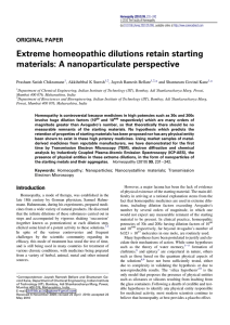 Extreme homeopathic dilutions retain starting materials: A