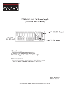 PS-48 DC Power Supply Specifications