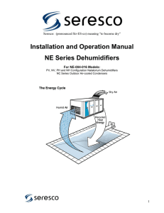 Installation and Operation Manual NE Series Dehumidifiers