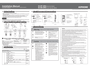 IX-DF-2RA, IX-SS-2RA Instructions