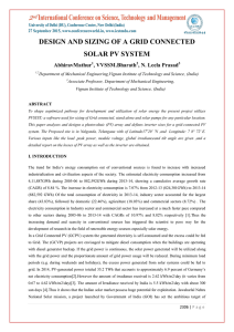 DESIGN AND SIZING OF A GRID CONNECTED SOLAR PV SYSTEM