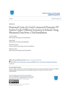 Projected Costs of a Grid-Connected Domestic PV System Under