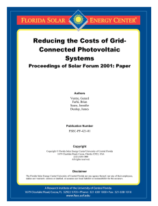 Reducing the Costs of Grid- Connected Photovoltaic Systems