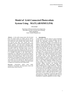 Model of Grid Connected Photovoltaic System Using MATLAB