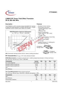 PTF080901 LDMOS RF Power Field Effect Transistor 90 W, 869