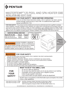 MASTERTEMP™125 POOL AND SPA HEATER (GB