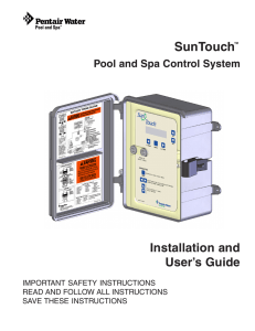 SunTouch Installation and Owners Guide