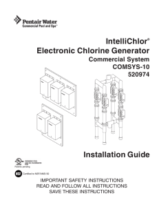 IntelliChlor Electronic Chlorine Generator COMSYS-10