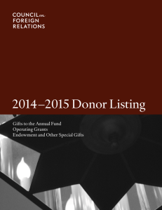 Full PDF of Donor Listing - Council on Foreign Relations