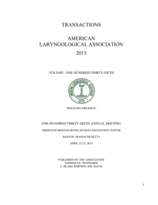 ALA 2015 Transactions - American Laryngological Association