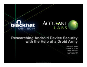 Researching Android Device Security with the Help of a