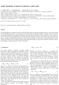 Anodic dissolution of metals in oxide-free cryolite melts