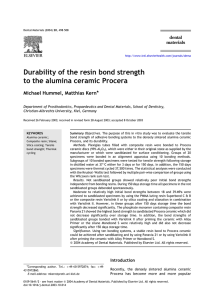 Durability of the resin bond strength to the alumina ceramic Procera