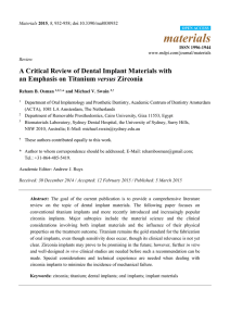 A Critical Review of Dental Implant Materials