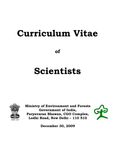 Scientists - Ministry of Environment and Forests