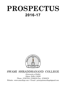 Prospectus - Swami Shraddhanand College