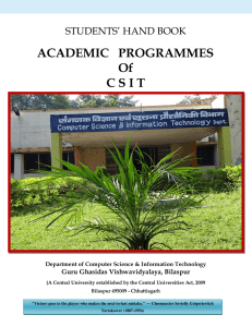 ACADEMIC PROGRAMMES Of CSIT
