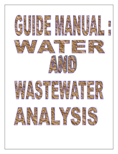Guide Manual: Water and Wastewater Analysis