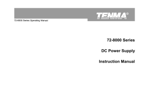 72-8000 Series DC Power Supply Instruction Manual