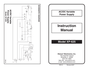 Elenco XP-625 AC/DC Variable Voltage Power Supply manual