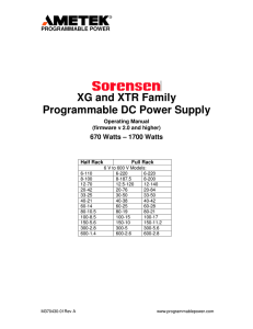 XG and XTR Family Programmable DC Power Supply