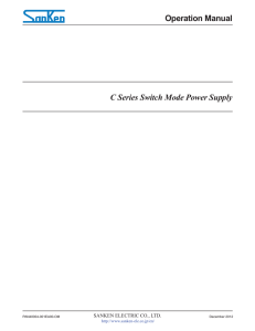 C Series Switch Mode Power Supply Operation Manual