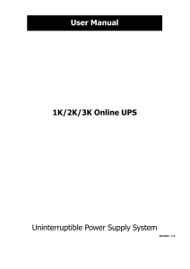 1K/2K/3K Online UPS Uninterruptible Power Supply System User