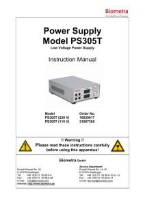 Power Supply Model PS305T
