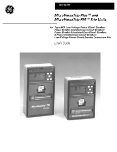 MicroVersaTrip Plus™ and MicroVersaTrip PM™ Trip Units User`s