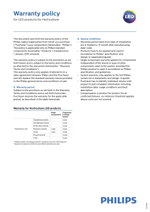 Leaflet Horti LED Warranty