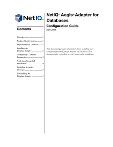NetIQ Aegis Adapter for Databases Configuration Guide