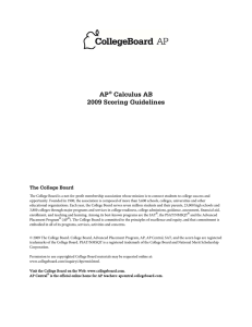 AP Calculus AB 2009 Scoring Guidelines - AP Central