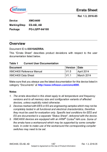 XMC4400 Errata Sheet for Steps ES-AB, AB