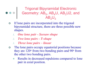 Trigonal Bipyramidal Electronic Geometry: AB , AB U, AB U2, and